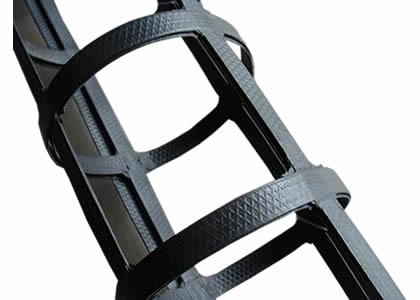 There is a roll of steel plastic geogrid.